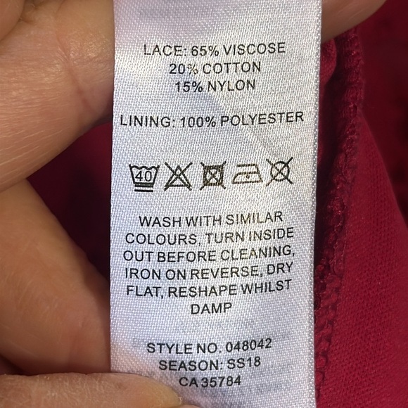 Precis petite women’s red lace short sleeve dress 4 - Picture 5 of 10